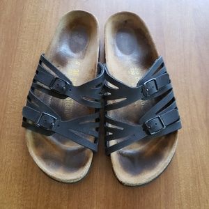 Birkenstock 2 Strap Black Granada Leather Sandal